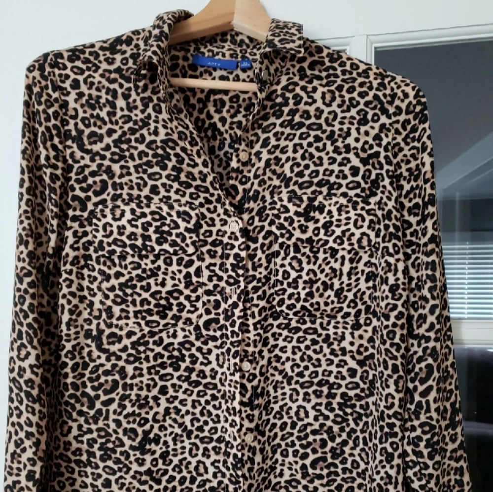Leopard Button Down Blouse